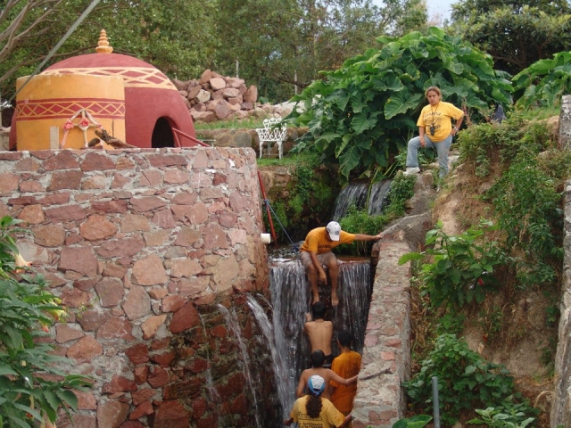  Going up the waterfall